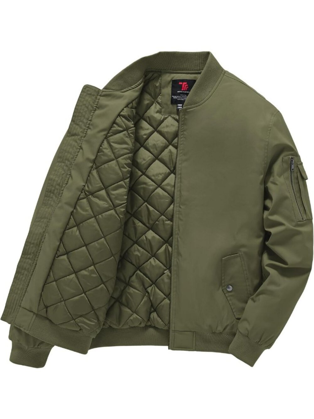 Men's Casual Bomber Jacket - Warm Windbreaker for Fall & Winter, Padded Coat